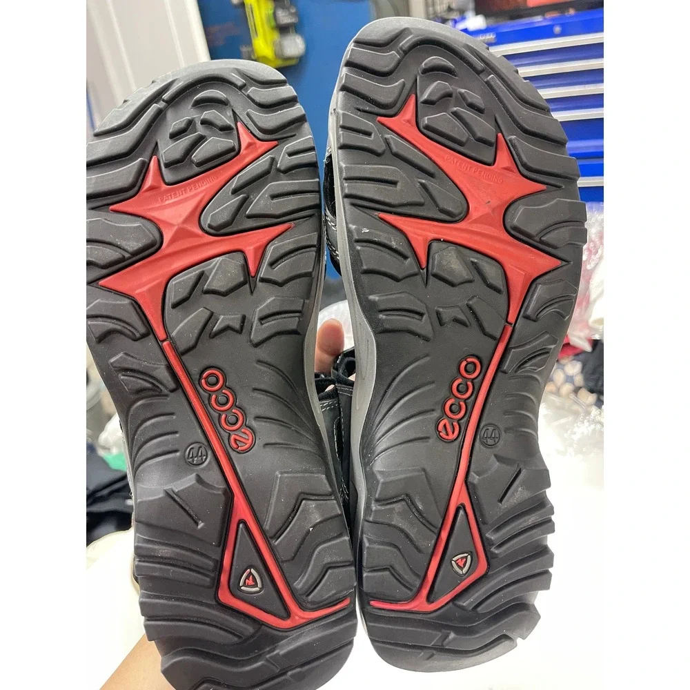 ECCO Yucatan Mens Grey Black Outdoor Hiking Sandals Receptor Technology Size 44